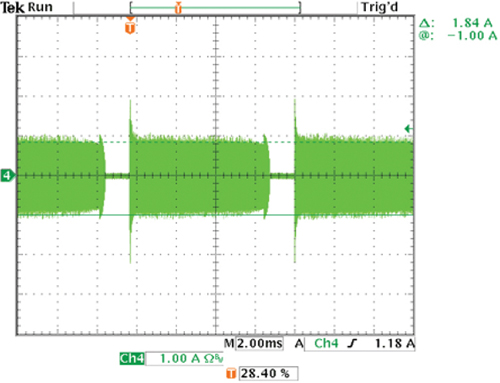 Input current when powered by an LET75 without a dimmer at 120 VAC Input current when powered by an LET75